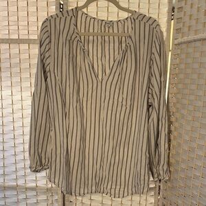 Old Navy Black and White Striped Blouse